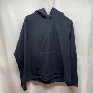 Bass Outdoor Mens Fleece Hoodie Pullover Half Zip Black M New with Tags‎